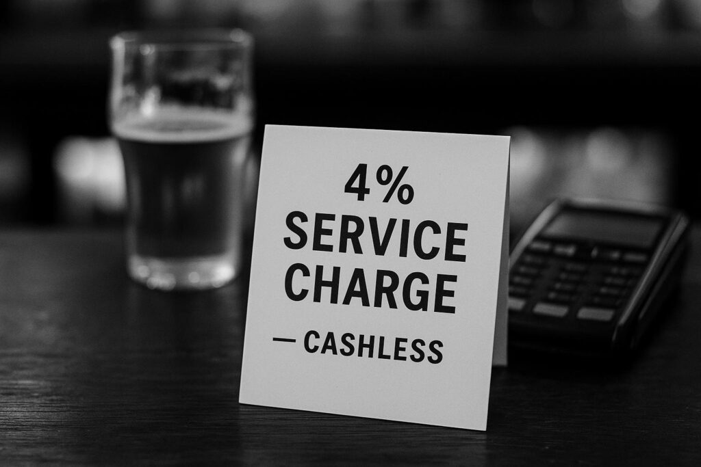 Waterloo pub adds 4% optional service charge on bar orders, sparking tipping and cashless concerns