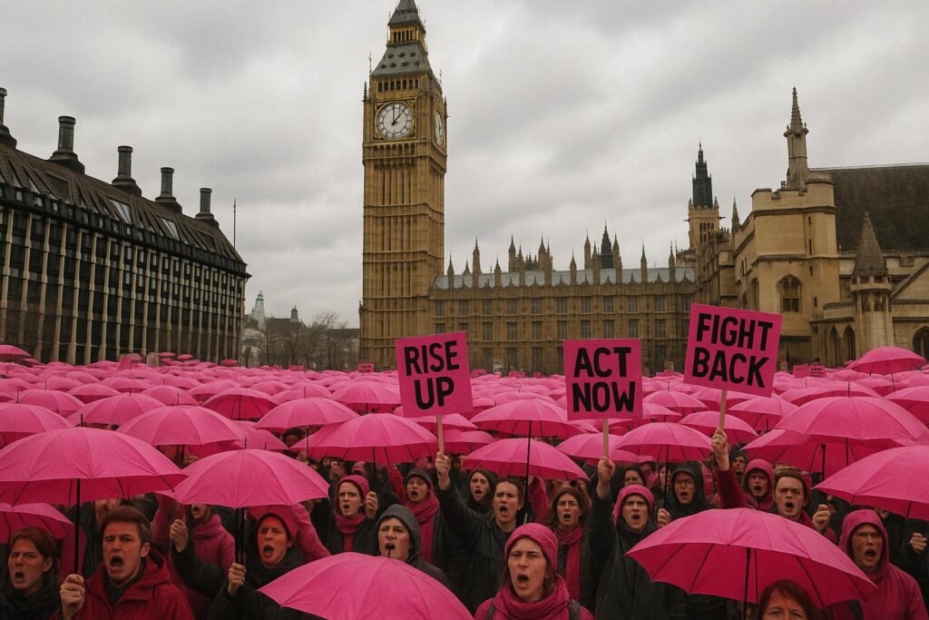 Pink Lady protesters rally in Westminster over safety fears and immigration policies